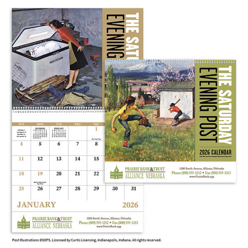 The Saturday Evening Post 13 Month Spiral Calendar