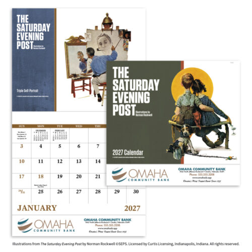 The Norman Rockwell Saturday Evening Post 13 Month Stapled Calendar