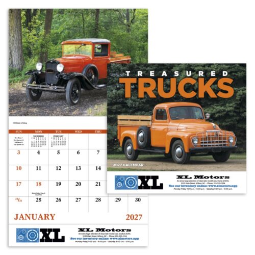 Treasured Trucks 13 Month Stapled Calendar