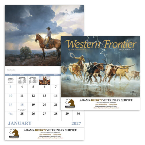 Western Frontier 13 Month Stapled Calendar