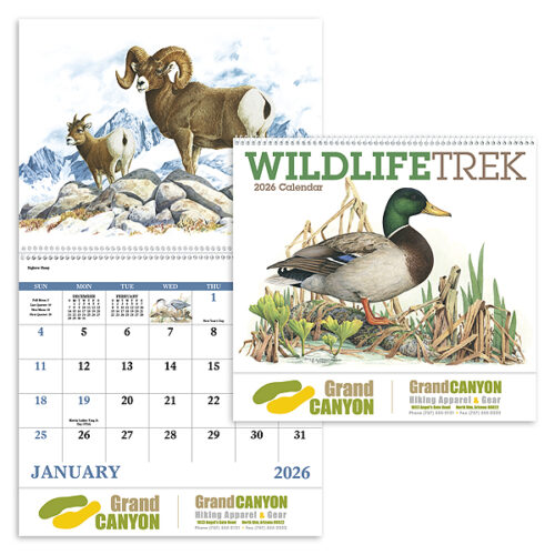 Wildlife Trek 13 Month Spiral Calendar