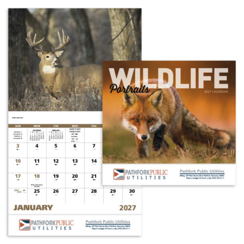Wildlife Portraits 13 Month Stapled Calendar