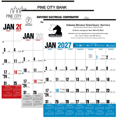 Yearly Record Executive Large Wall Calendar