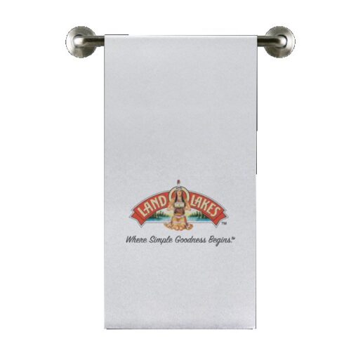 8-3/8" White Full Color Digital Almost Linen™ Guest Towel Napkin
